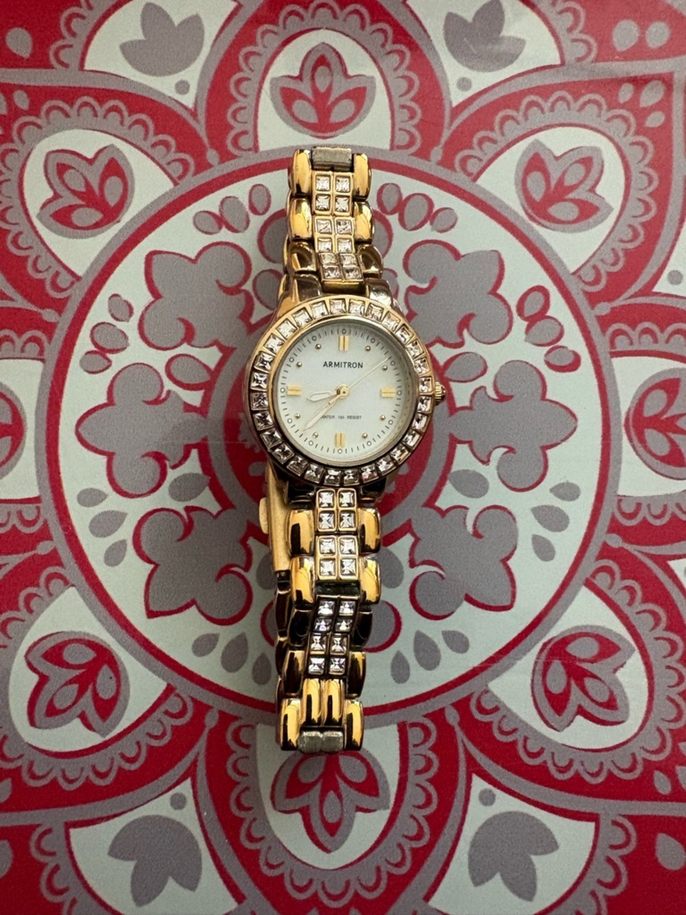 Armitron Gold-Tone Crystal Accent Women's Bracelet Watch